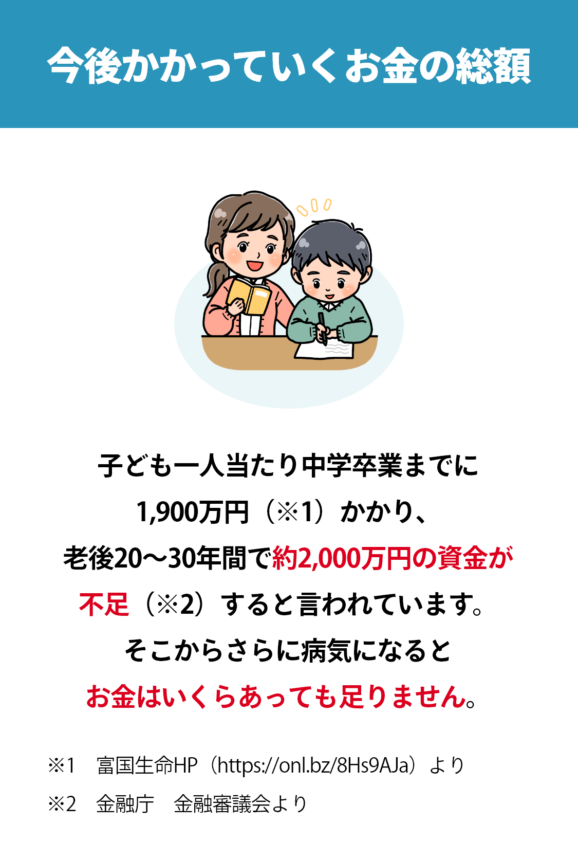 今後かかっていくお金の総額